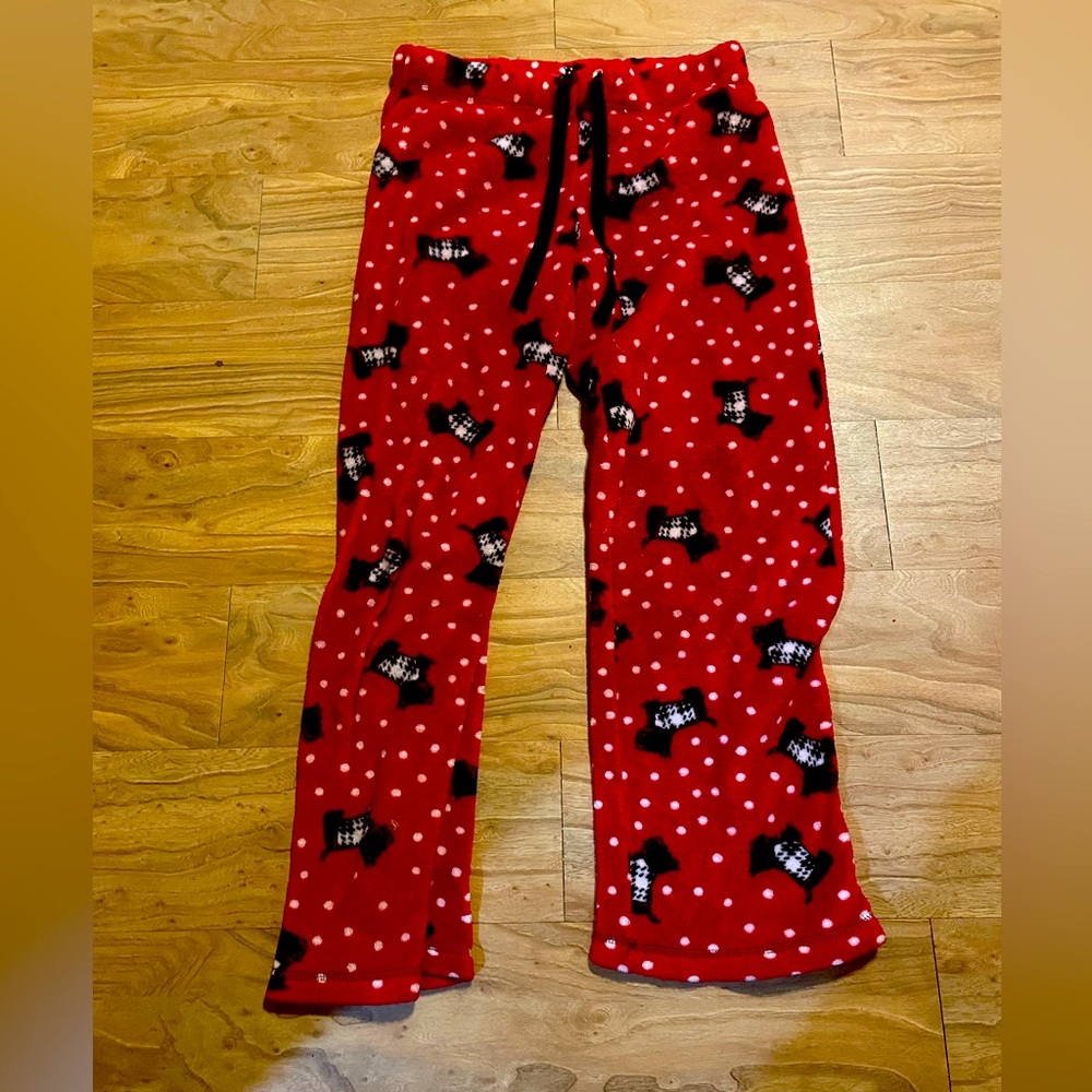 Secret treasures, girls, Christmas, red puppy, dog pajama bottoms -Small 4/6